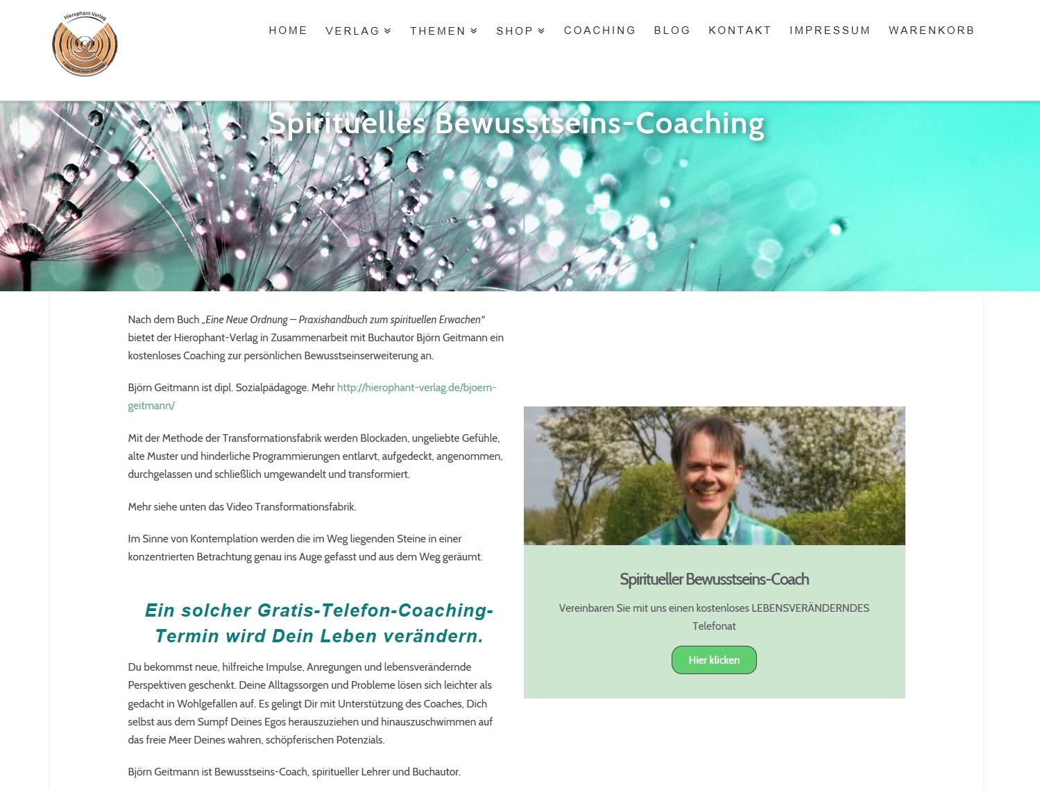 Bewusstseinscoaching Bewusstseinswachstum Energiecoaching Coaching Business-Coaching, Coaching fr Firmen, Bjrn Geitmann, Eine Neue Ordnung, Praxishandbuch zum spirituellen Erwachen