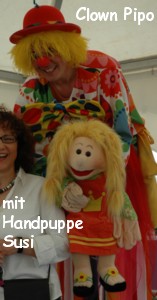 Clown Pipo mit Puppe Susi